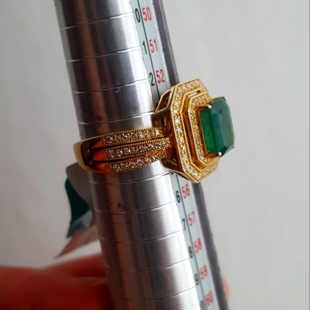 HP💫NWT🌙EFFY  14k Emerald Diamond Ring in Box Brasilica Collection - Picture 11 of 16
